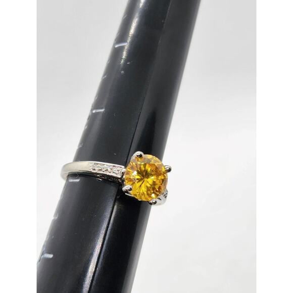 RINGS-DIAMOND CANDLE RINGS-Lot of 5-Size 9-Different "Stones"-Silver Tone - Picture 8 of 16